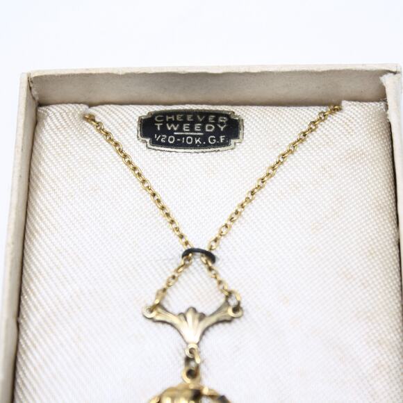 Vintage Cheever Tweedy Pendant Necklace 10KT GF Signed in Original Box - Hey Viv - Picture 4 of 8